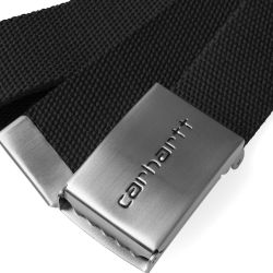 CLIP BELT CHROME Unisex Belt, Black