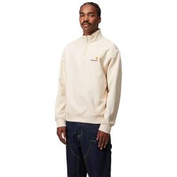 HALF ZIP AMERICAN SCRIPT SWEAT Men's Sweatshirt,Natural