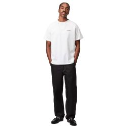 S/S SCRIPT EMBROIDERY T-SHIRT T-shirt Uomo, White