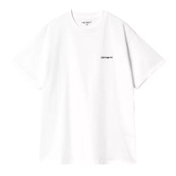 S/S SCRIPT EMBROIDERY T-SHIRT T-shirt Uomo, White