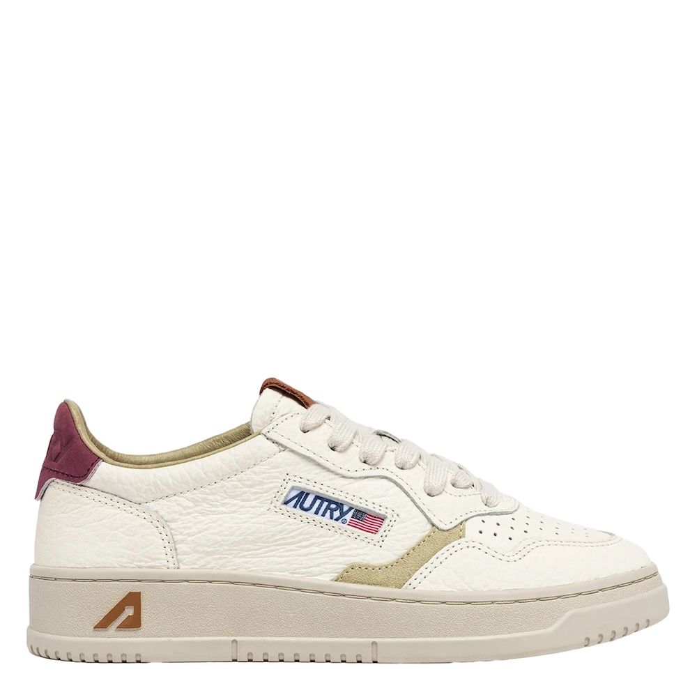 Autry Medalist Low Woman Elephant, Marshmallow/Burgundy