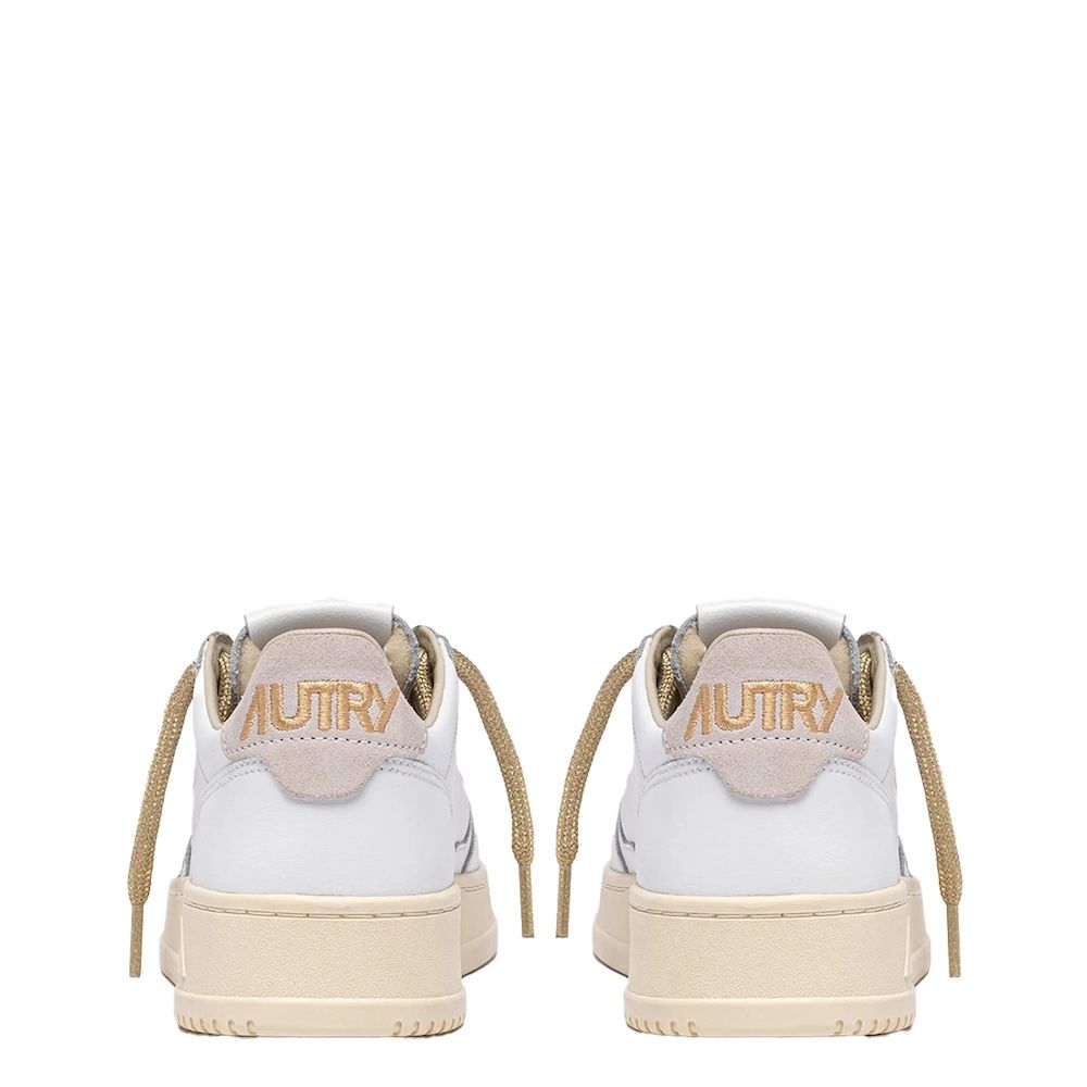 MEDALIST LOW WOMAN LEATHER/SWOLL Sneakers Donna, White/Gold