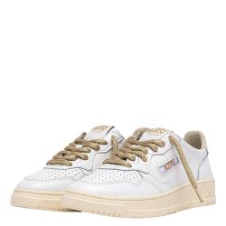 MEDALIST LOW WOMAN LEATHER/SWOLL Sneakers Donna, White/Gold