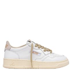 MEDALIST LOW WOMAN LEATHER/SWOLL Sneakers Donna, White/Gold