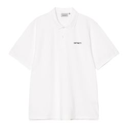 S/S Carhartt Script Polo Men's Polo, White