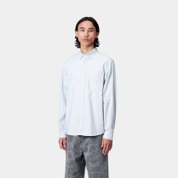 L/S C-LOGO SHIRT Men's Shirt, Blue Fog