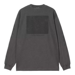 L/S TERRESTRIAL T-SHIRT Men's Longsleeve, Black / Graphite, Pigment garment dyed