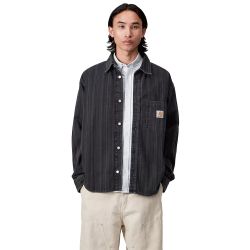 RYLAN SHIRT JACKET Men's Overshirt, Black Stone Washed