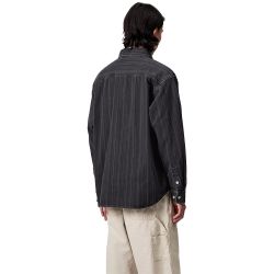 RYLAN SHIRT JACKET Men's Overshirt, Black Stone Washed