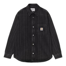 RYLAN SHIRT JACKET Men's Overshirt, Black Stone Washed