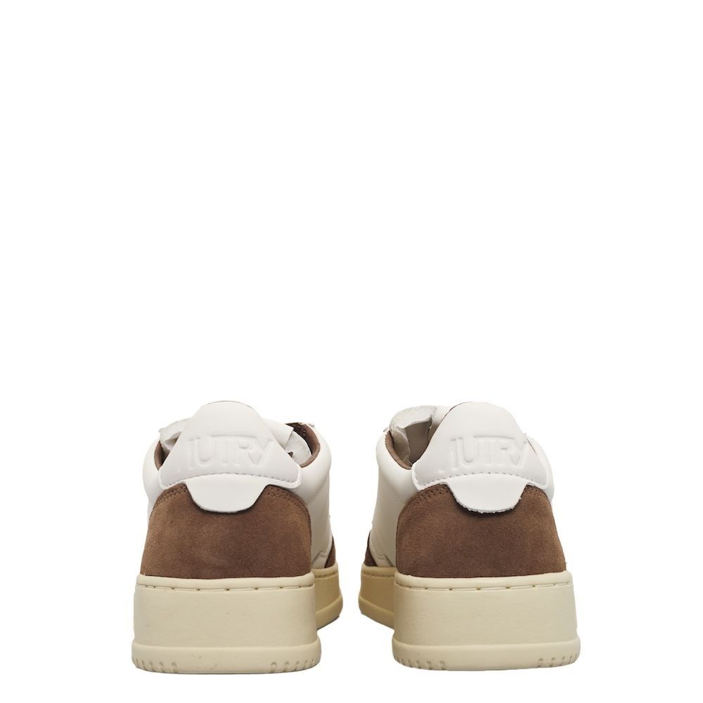 Autry Medalist Low Woman Goat/Suede, White/Tobacco