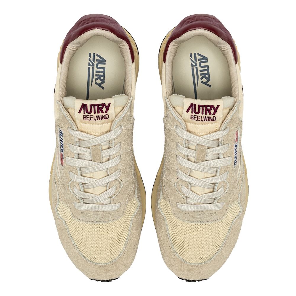 REELWIND LOW MAN SUEDE/NET Sneakers Uomo, Ecru/Ruby Wine