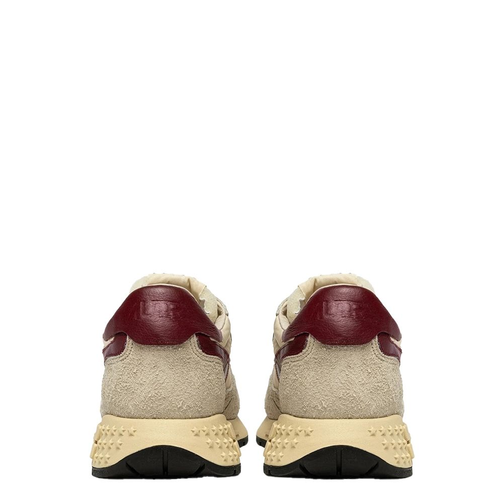 REELWIND LOW MAN SUEDE/NET Sneakers Uomo, Ecru/Ruby Wine