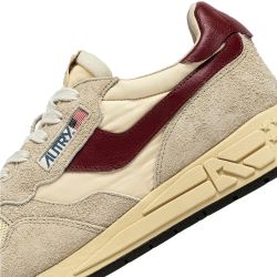 REELWIND LOW MAN SUEDE/NET Sneakers Uomo, Ecru/Ruby Wine