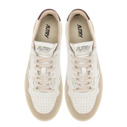 MEDALIST LOW MAN LEATHER/SUEDE Men's Sneakers, White/Burgundy