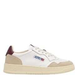 MEDALIST LOW MAN LEATHER/SUEDE Men's Sneakers, White/Burgundy