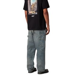 SINGLE KNEE PANT Men's Jeans, Blue Worn Used Wash