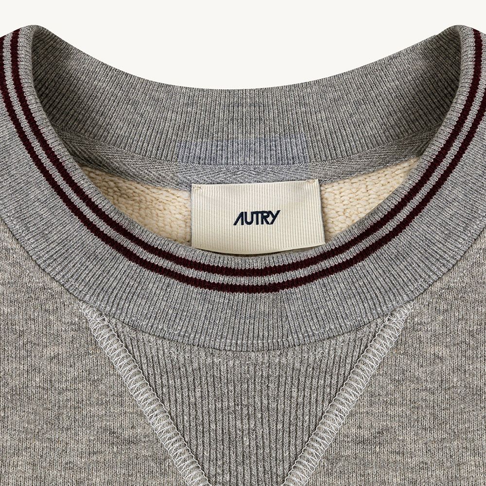 COLLEGE CHECK SWEATSHIRT MAN Men's Crewneck Sweat, Melange/Bordeaux