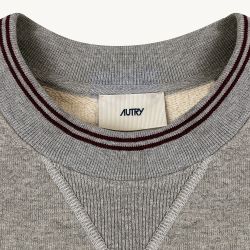 COLLEGE CHECK SWEATSHIRT MAN Men's Crewneck Sweat, Melange/Bordeaux