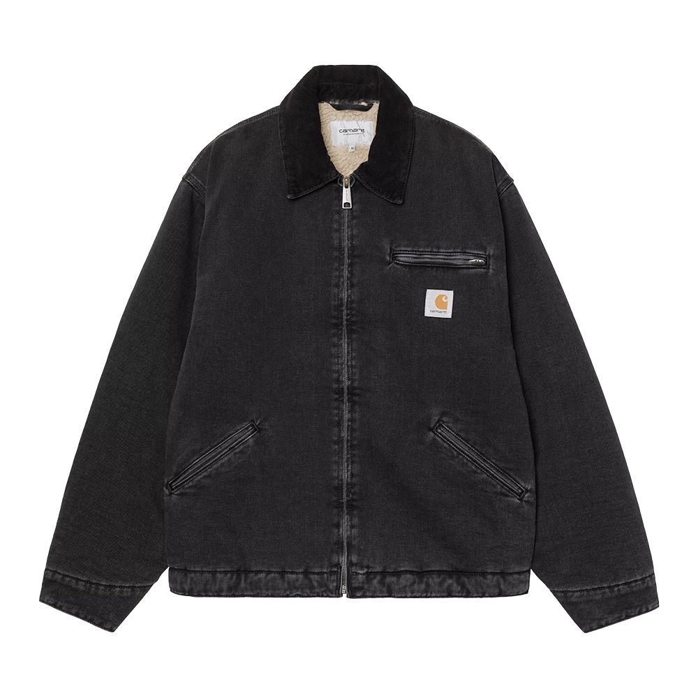 Carhartt WIP OG Detroit Jacket, Black Stone Washed