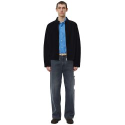 LEISURE ZIP-UP Men's Zip Up Sweat, Black Jersey Cord