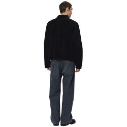 LEISURE ZIP-UP Men's Zip Up Sweat, Black Jersey Cord