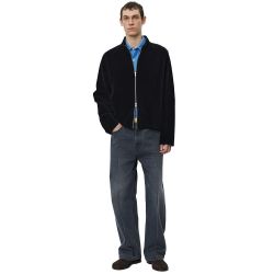 LEISURE ZIP-UP Men's Zip Up Sweat, Black Jersey Cord
