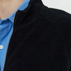 LEISURE ZIP-UP Men's Zip Up Sweat, Black Jersey Cord