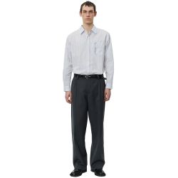 SERVICE TROUSERS Men's Trousers, Grey Twill Wool