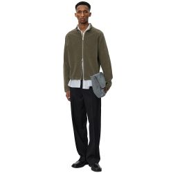 LEISURE ZIP-UP Men's Zip Up Sweat, Faded Taupe Jersey Cord