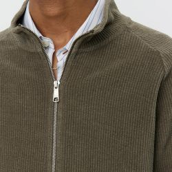 LEISURE ZIP-UP Men's Zip Up Sweat, Faded Taupe Jersey Cord