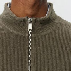 LEISURE ZIP-UP Men's Zip Up Sweat, Faded Taupe Jersey Cord