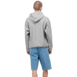HOODED AMERICAN SCRIPT SWEAT Felpa Cappuccio Uomo, Grey Heather