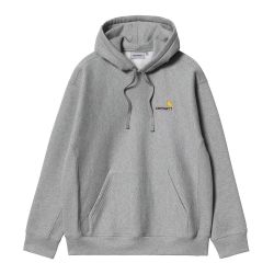 HOODED AMERICAN SCRIPT SWEAT Felpa Cappuccio Uomo, Grey Heather