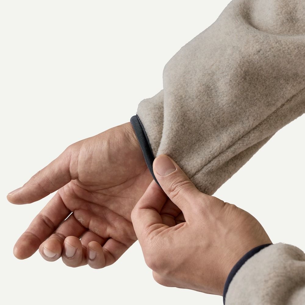 Men's Lightweight Synchilla® Snap-T® Fleece Pullover Fleece Uomo, Oatmeal Heather w/Smolder Blue