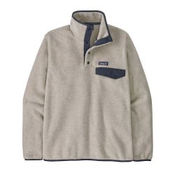 Men's Lightweight Synchilla® Snap-T® Fleece Pullover Fleece Uomo, Oatmeal Heather w/Smolder Blue