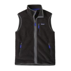 M'S RETRO PILE VEST Men's Vest, Black w/Forge Grey