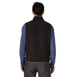 M'S RETRO PILE VEST Men's Vest, Black w/Forge Grey