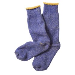 REVERSIBLE PILE SOCKS Calze Unisex, Blue/L.Yellow