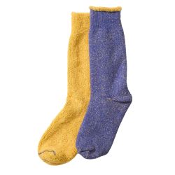 REVERSIBLE PILE SOCKS Calze Unisex, Blue/L.Yellow