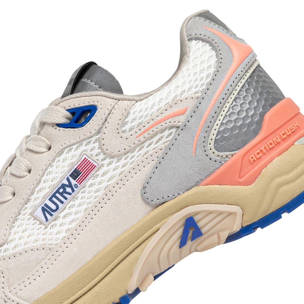 HYPERWAY LOW WOMAN MESH/SUEDE Sneakers Donna, White/Peach Pink