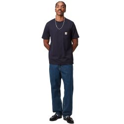 SINGLE KNEE PANT Men's Trousers, Blue Stone Washed