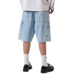 SINGLE KNEE SHORT Blue Heavy Stone Bleached