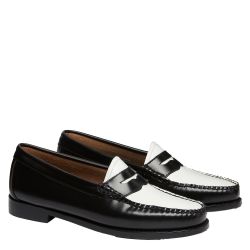 WEEJUNS LARSON PENNY LOAFERS Women's Penny Loafers, Black/White