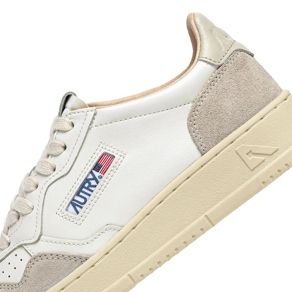 MEDALIST LOW MAN LEATHER/SUEDE Sneakers Uomo, White/Pelican