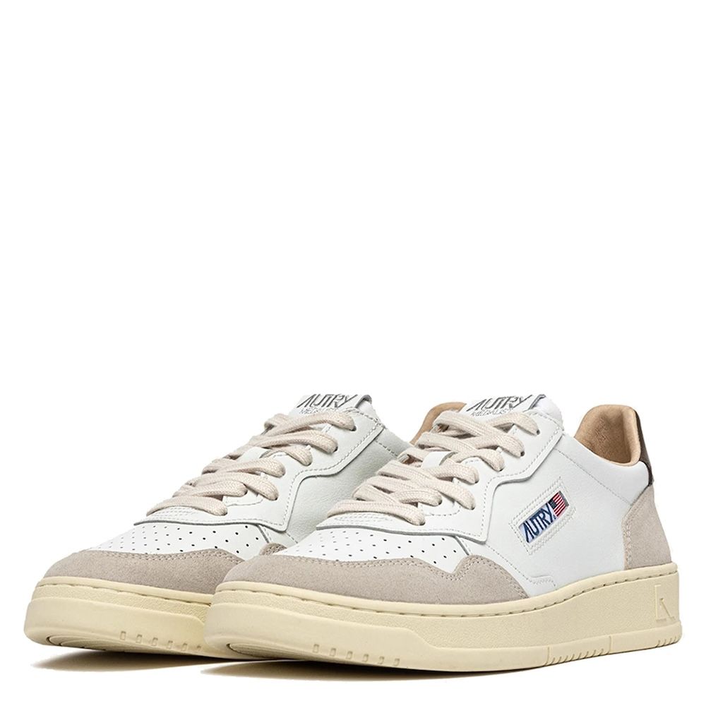 MEDALIST LOW MAN LEATHER/SUEDE Sneakers Uomo, White/Teak
