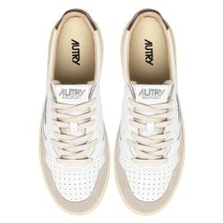 MEDALIST LOW MAN LEATHER/SUEDE Sneakers Uomo, White/Teak