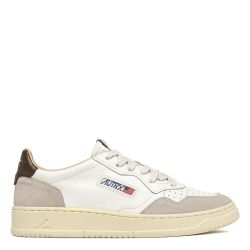 MEDALIST LOW MAN LEATHER/SUEDE Sneakers Uomo, White/Teak