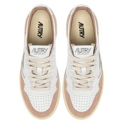 MEDALIST LOW WOMAN SOFT LEATHER/SUEDE Sneakers Donna, White/Rose Cannel