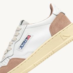 MEDALIST LOW WOMAN SOFT LEATHER/SUEDE Sneakers Donna, White/Rose Cannel